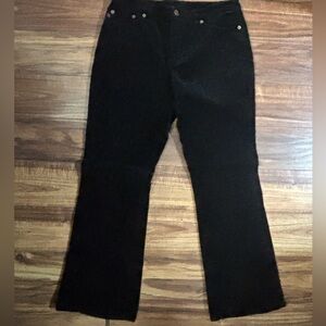 Woman’s Ralph Lauren black corduroy Jean pants size 6 luxury casual wide bootcut